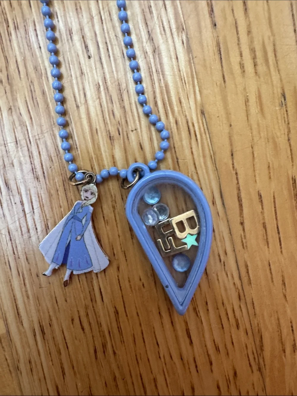 Disney Frozen II Light Blue Elsa BFF Charm Necklace